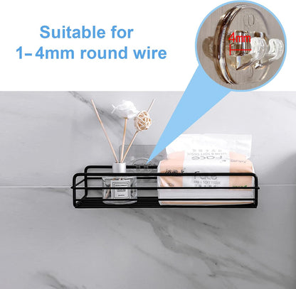 4PCS Shower Caddy Adhesive Sticker Replacement Hook for Corner Shower Caddy Bathroom Rack Shelf Soap Dish Basket Wall Hanging Hook with Strong Sticky, No Drilling