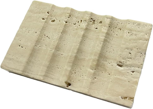 WeDoDecor Real Marble Soap Dish for Shower Stone Tray Small Bar Soap Holder with Self Draining | Non-Slip, Luxury Bath Room Accessories (White)