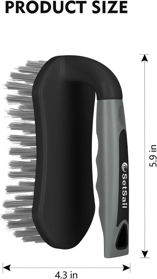 SetSail Scrub Brush, Heavy-Duty Scrub Brushes for Cleaning with Stiff Bristles Cleaning Brush for Shower, Bathroom, Carpet, Kitchen and Bathtub Scrubber - 2 Pack