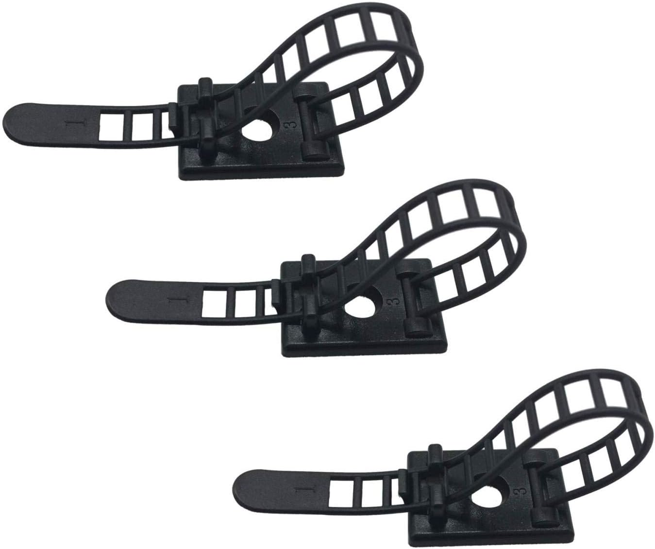 25 Pieces Desk Wire Organizer Cable Ties Zip Ties Adhesive Cord Clips Cable Management Cord Keeper Desk Wire Management | Compact 25-pack for desks, entertainment centers, and small home cable setups; adjustable nylon straps release for reuse.