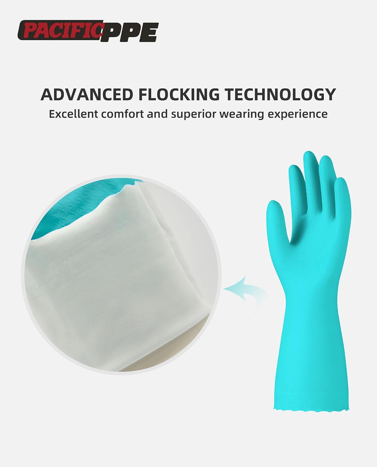 PACIFIC PPE 4 Pairs Reusable Dishwashing Cleaning Gloves with Latex Free, Cotton Lining, Kitchen Gloves, Purple, Large