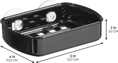 iDesign BPA-Free Plastic Suction Bar Soap Dish - 5.25" x 4" x 2", Clear,19600