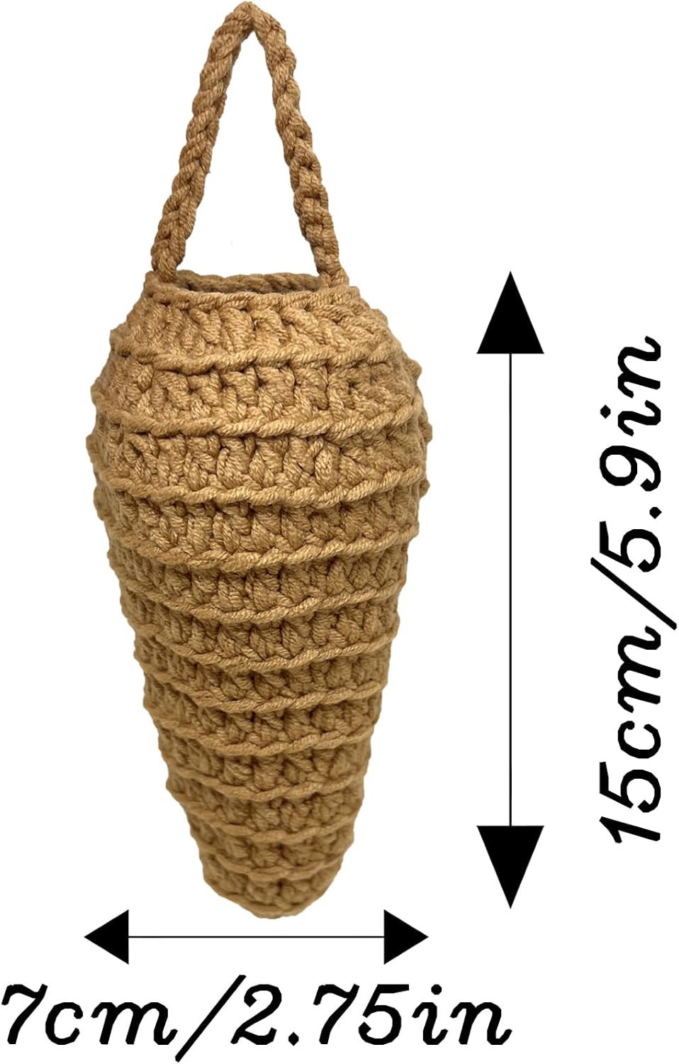 2 Pack Crochet Wasp Nest Decoy,Hanging Wasp Deterrent for Patio and Eaves, Fake Wasp Nest Decoration to Deter Wasps, Hornets, Bees,Hornets Nest Decoy Decoration