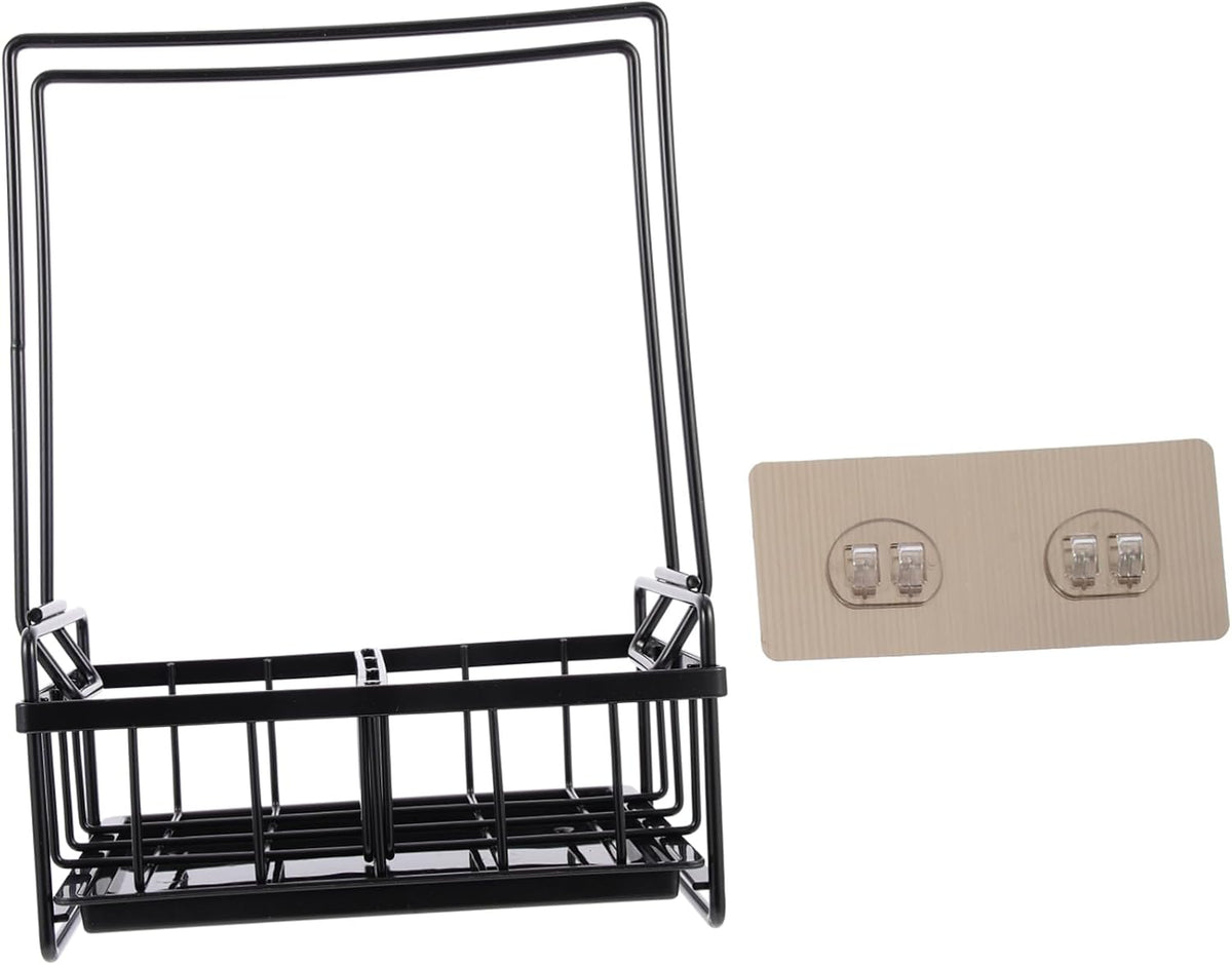 IMIKEYA Wall-mounted Sponge Holder Draining Rack for Kitchen Convenient Shelf for Sponges Dishcloths and Cleaning Tools Easy Installation Space-saving Design White