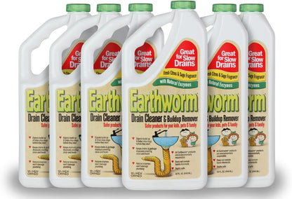 Earthworm Drain Cleaner - Drain Deodorizer - Natural and Family-Safe - 64 fl oz