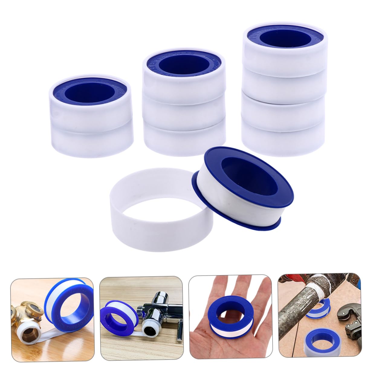 Kichvoe 20pcs PTFE Plumber Thread Sealant Tape Adhesive Tape for Gas Drinking Water Hose Faucets Leak Prevention and Pipe Maintenance
