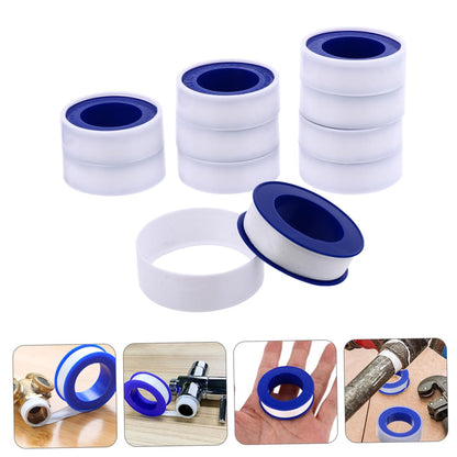 Kichvoe 20pcs PTFE Plumber Thread Sealant Tape Adhesive Tape for Gas Drinking Water Hose Faucets Leak Prevention and Pipe Maintenance