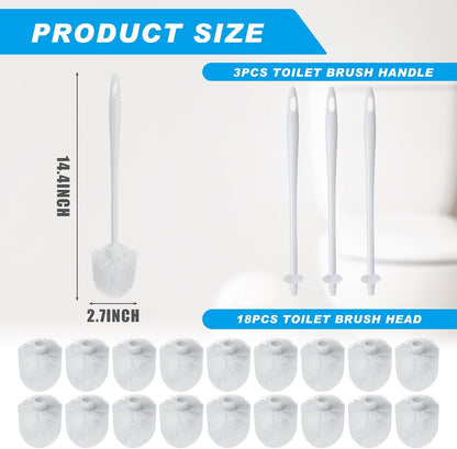Tioncy 15 Pcs 14.2 Inch Toilet Brush Commercial Heavy Duty Toilet Bowl Cleaning Scrub Long Scrubber for Bathroom Cleaning Supplies