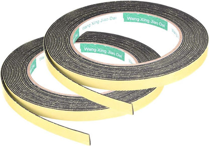 uxcell Sealing Foam Tape 5mm Wide 3mm Thick 4m/13ft Long, Self Adhesive Weather Strip for Window Door Insulation, Pack of 2