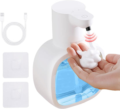 Automatic Foaming Soap Dispenser, 17oz/500ml Touchless Rechargeable with 4-Level Adjustable & IPX5 Waterproof - Level Display for Wall/Tabletop Use in Bathroom, Kitchen, Black