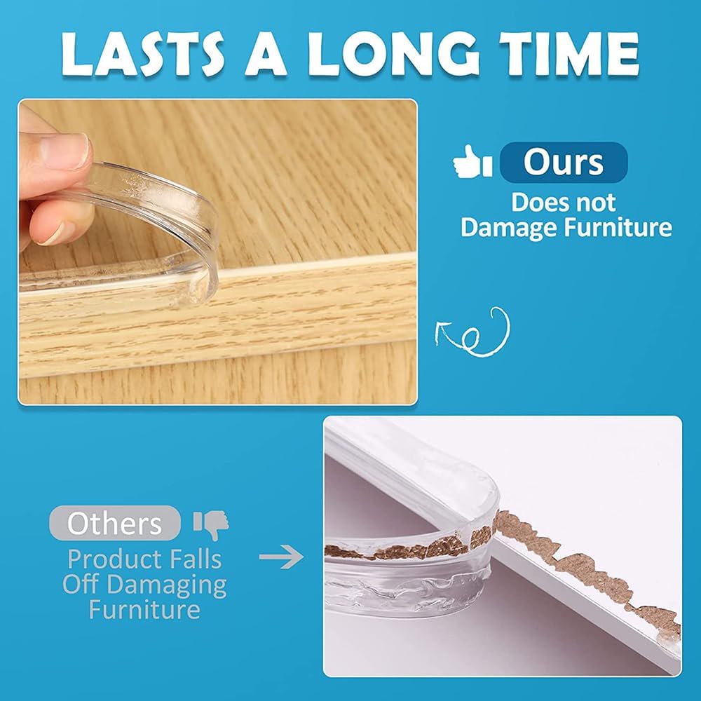Clear Soft Edge Protector Strip, Soft PVC Baby Proofing Edge Protector with Strong Adhesive for Desk Wall Furniture Corner Safety Protection (3meter)