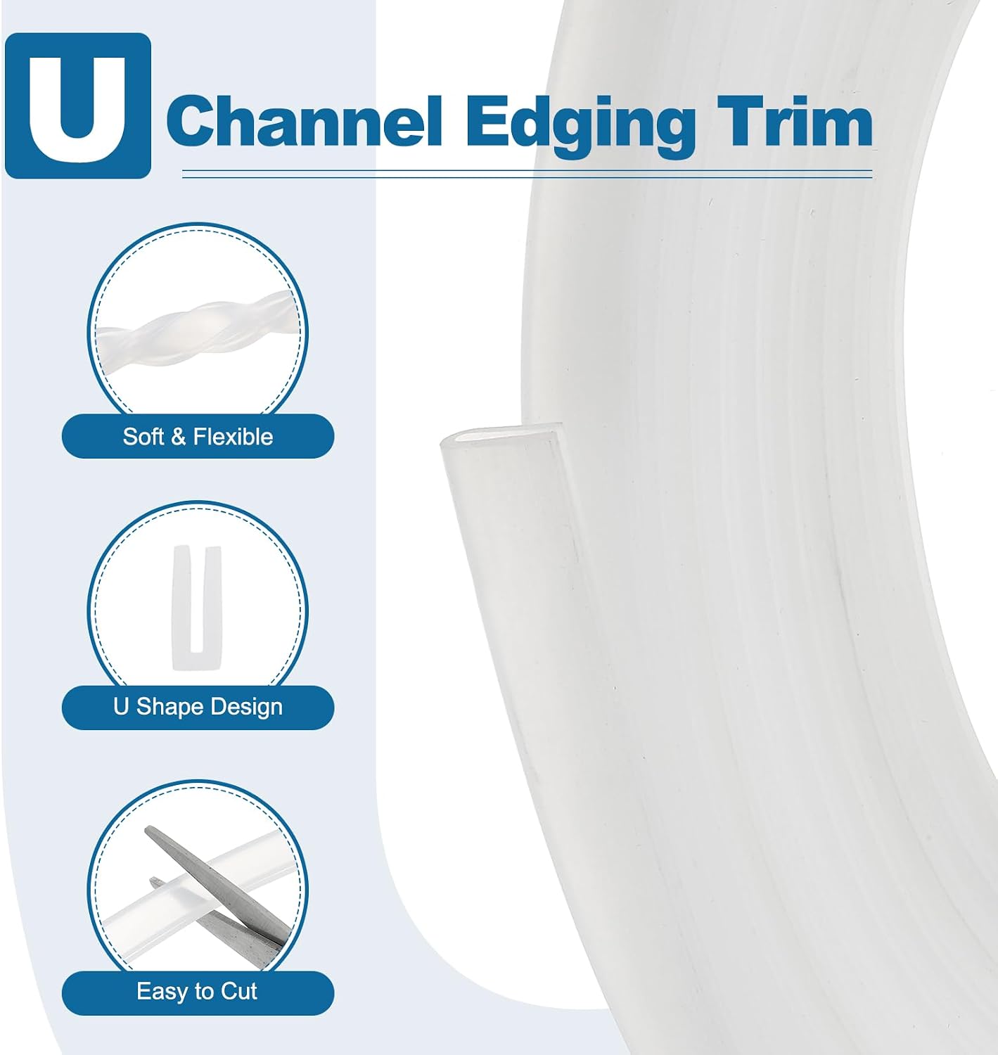 PATIKIL U Channel Edging Trim, 26Ft Sheet Metal Edge Guard Protector Rubber Edge Trim Air Sealed Seal Strip, 5/64" Slot, Fits 1/16"-5/64" Edge, 9/32" x5/128 x5/32