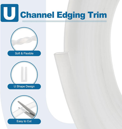 PATIKIL U Channel Edging Trim, 26Ft Sheet Metal Edge Guard Protector Rubber Edge Trim Air Sealed Seal Strip, 5/64" Slot, Fits 1/16"-5/64" Edge, 9/32" x5/128 x5/32