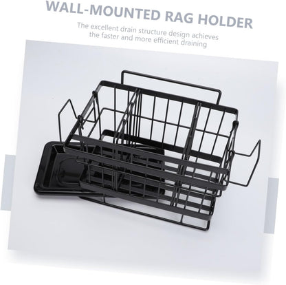 Holibanna 1pc Stainless Steel Wall-mounted Organizer Rack for Kitchen Bathroom Adjustable Sink Drain Holder for Sponges Cloths and Cleaning Tools Easy to Install Space-saving Design