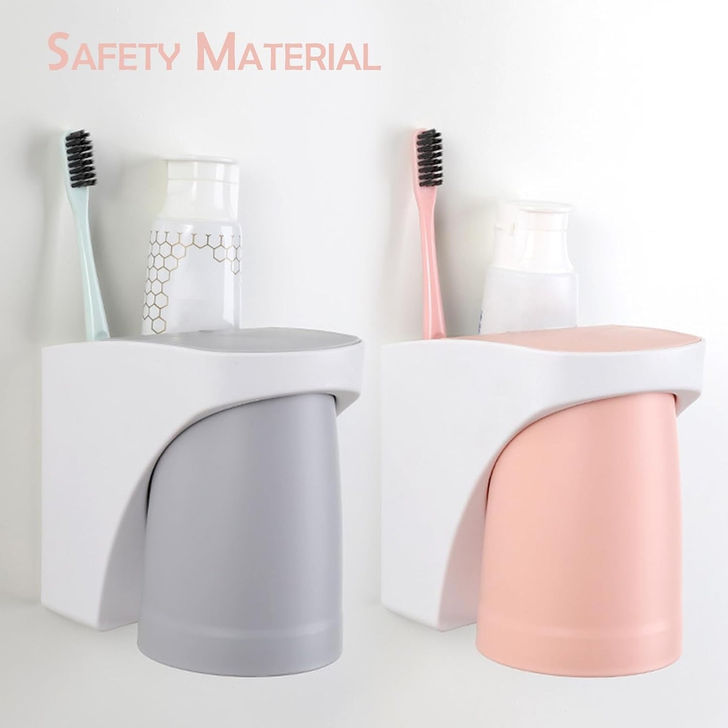 Magnetic Toothbrush Holder,sgzscl Flexible Wall Mounted Cup Water Drain Space Saving Storage Suction Organizer for Bathroom