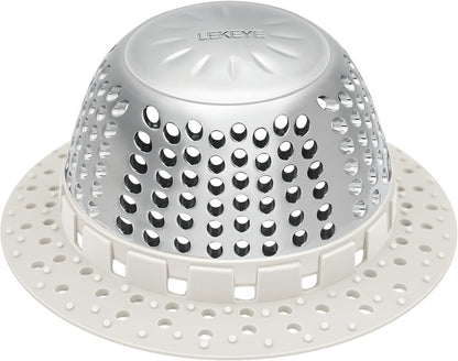LEKEYE Drain Hair Catcher/Bathtub Drain Cover/Drain Protector for Pop-Up & Regular Drains(Patented Product)
