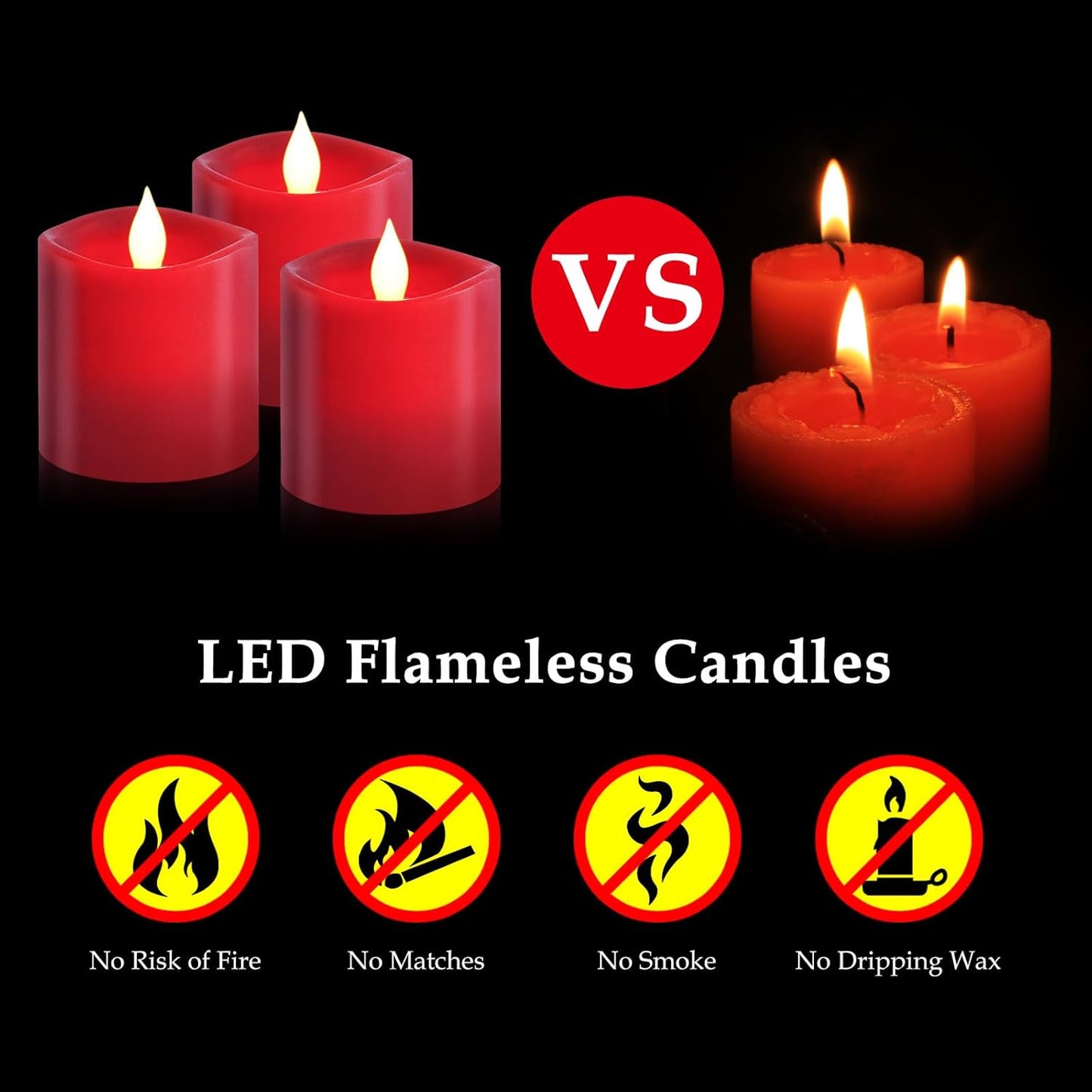 3"x4" Flickering Flameless Battery Candles with Timer, White Realistic LED Pillar Candles, Set of 2 Large Remote-Operated Candles for Home Indoor/Outdoor & Holiday Decor