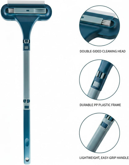 Double-Sided Window Screen Cleaner Brush, Cleaning Tool for Screens, Durable PP Frame, Green & Blue Options