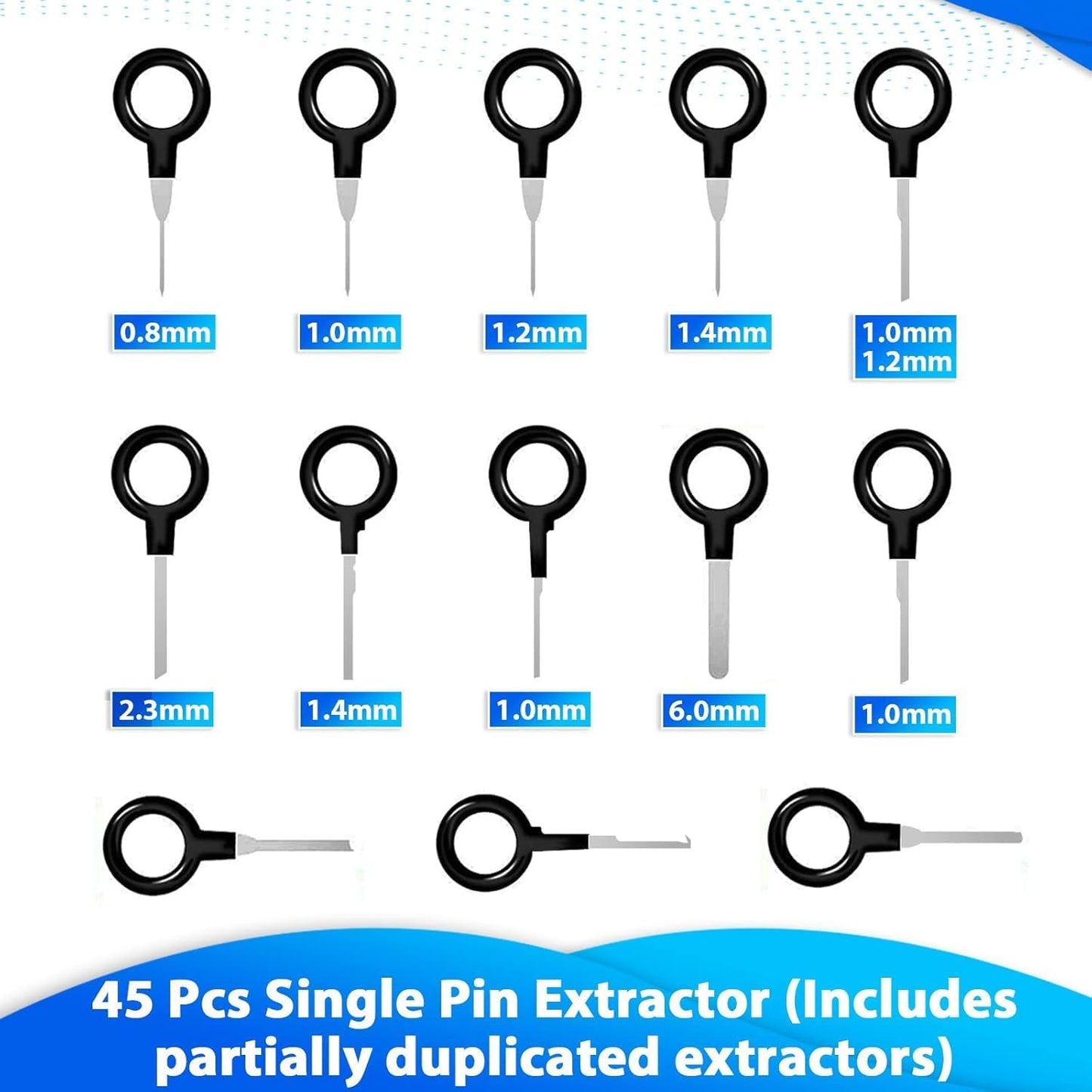 Terminal Pin Removal Tool Kit 82 Pcs Depinning Electrical Connector Pin Extractor Tool Set Wire Terminal Release for Automotive Car Household Devices - Black
