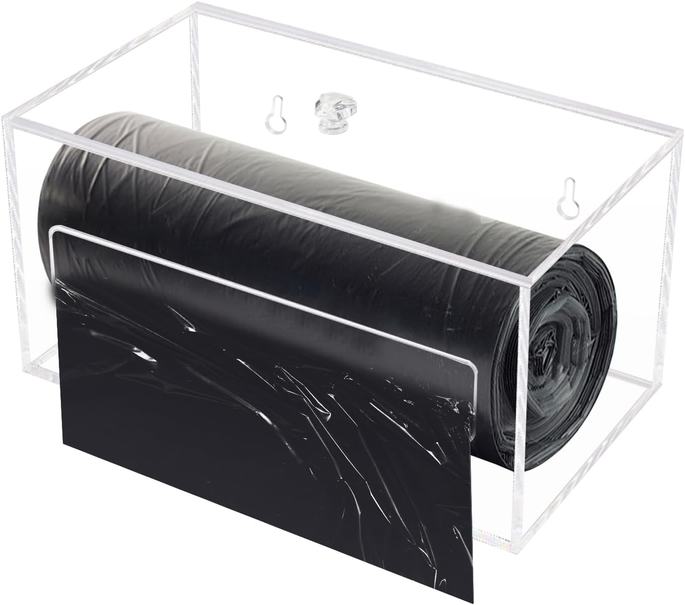 Trash Garbage Bag Roll Holder Dispenser Wall Mount Acrylic Storge Organizer
