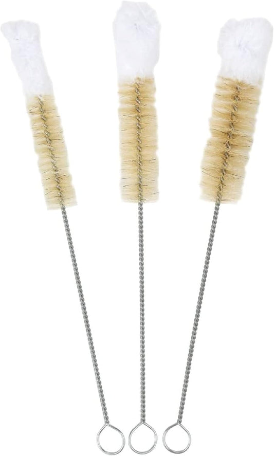 HOME-X Soft-Tip Cleaning Brush Set, Soft Scrub Brush with Long Handle, Handy Crevice-Cleaning Tool, Glassware-Cleaning Brush, Set of 3