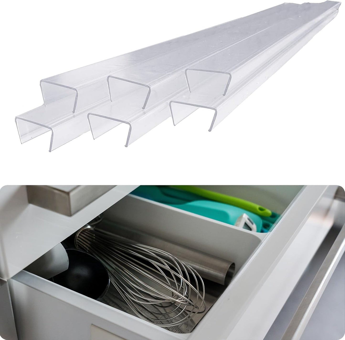 6 PCS Cabinet Door Edge Protector for 3/4 in Thick Door Edge, Clear Slip-On Guard for Kitchen Drawers and Shelves