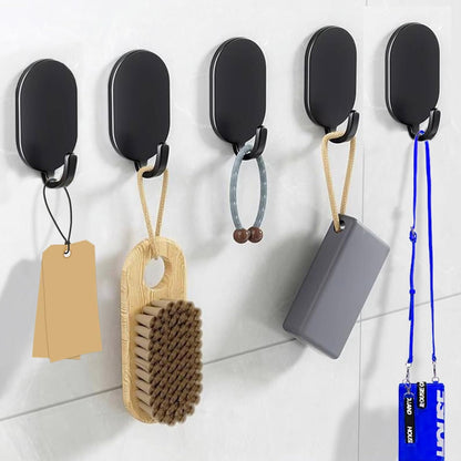 Command Hooks, 5 PCS Adhesive Wall Hooks,Waterproof, No Damage, for Hanging Heavy Duty Towel Coat for, Bathroom Shower Kitchen Keys Door Outdoor Home Improvement Utility Hook(Black)