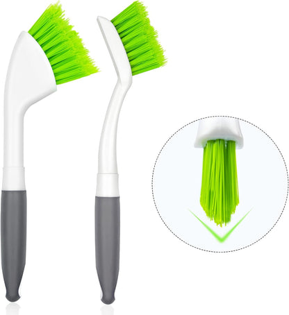 Grout Brush with Long Handle & Groove Gap Scrub Brush, Grout Cleaning Brush,V-Shape Grout Scrub Brush,Grout Cleaner Brush for Bathroom,Tile,Baseboard, Kitchen, Space Window Track, Corner