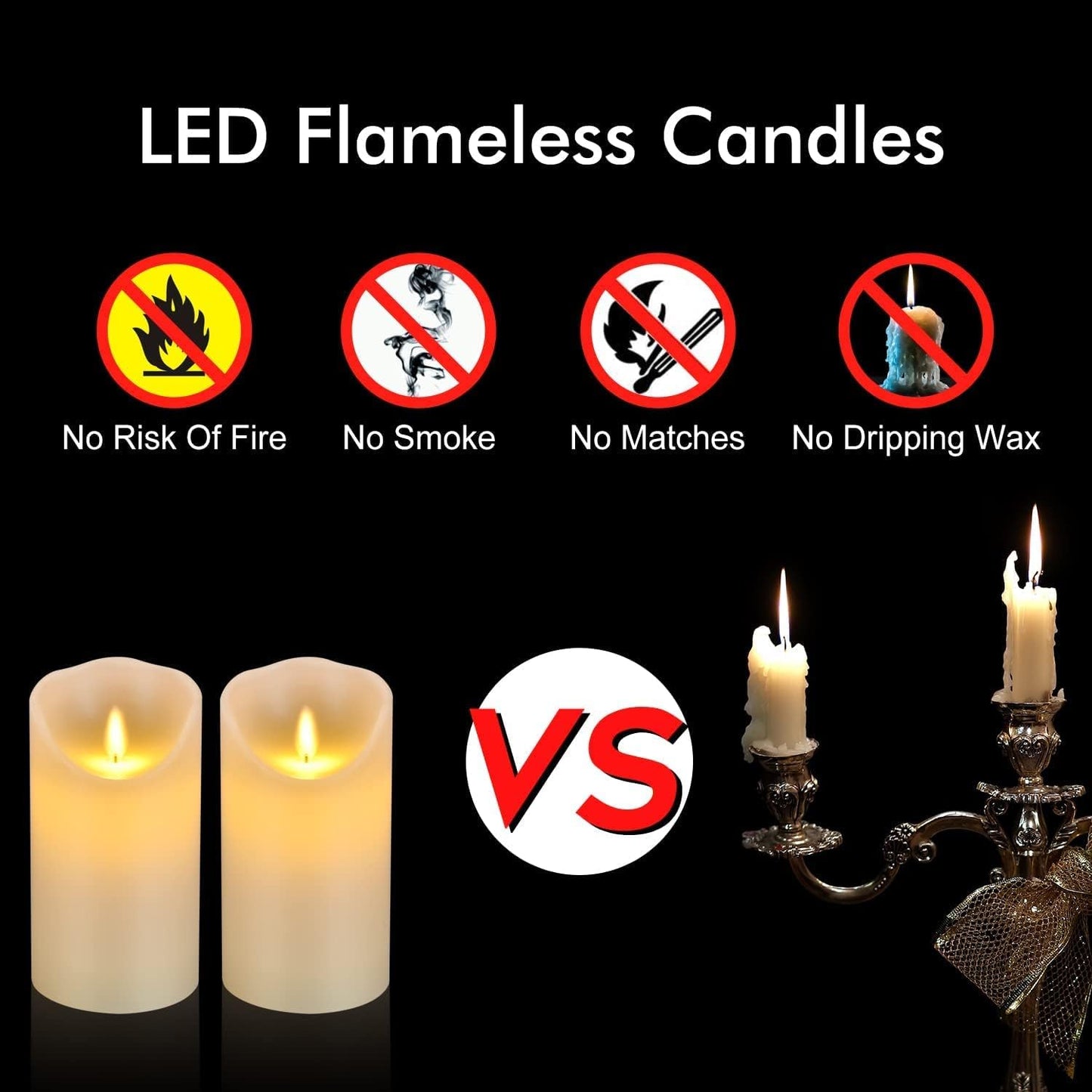 antizer Flameless Candles Led Candles Pack of 9 (H 4" 5" 6" 7" 8" 9" x D 2.2") Real Wax Battery Candles with Remote Timer for Home Fireplace Decor Wedding Festival Decor (Ivory 9 Pack)