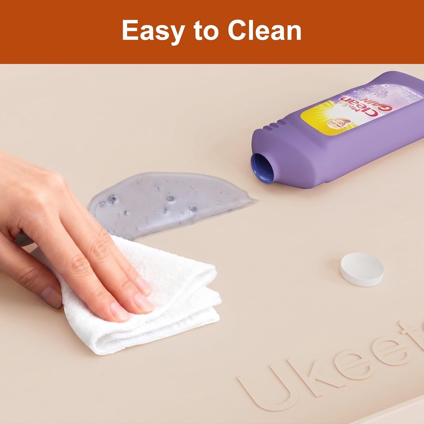 ukeetap Extra Thick Silicone Mat Waterproof with Raised Edge 19” x 12”, BPA Free Non-Slip Dog & Cat Food Mat, Feeding Mat for Food and Water Bowls, Spill Proof Mat to Protect Floors, Black