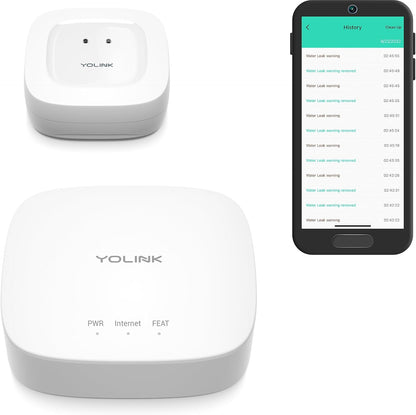 YoLink Water Leak Starter Kit: Hub + 4 Leak Sensor 1 (Silent), LoRa Long-Range, App/SMS/Email Alerts, D2D Offline Triggers, 2 AAA Up to 5-Year Battery, Compatible with Alexa/IFTTT/Home Assistant