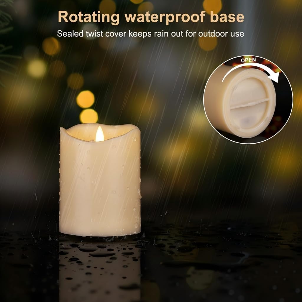 ANGELLOONG Flickering Flameless Candles, Realistic Battery Operated Candles with Remote and Timer, Set of 3 LED Candles for Room Fall Home Wedding Decor Centerpieces Table Party Valentines Decorations