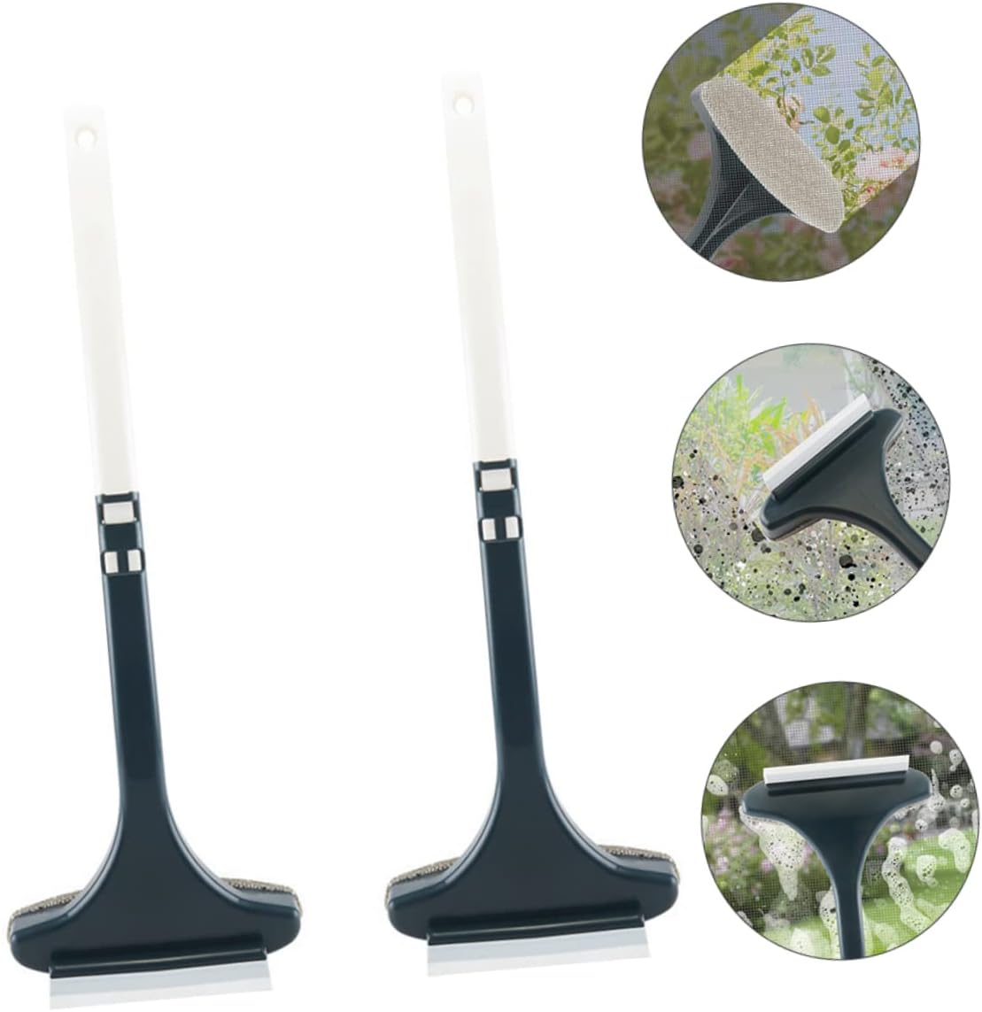 CALLARON 2pcs Window Screen Cleaning Brush Tool Double-Sided Dust Collector for Home Use Portable Window Cleaning Tool Ergonomic Handle