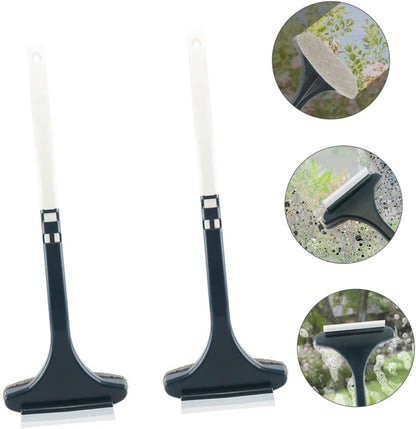 CALLARON 2pcs Window Screen Cleaning Brush Tool Double-Sided Dust Collector for Home Use Portable Window Cleaning Tool Ergonomic Handle