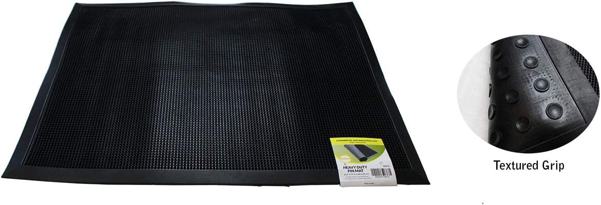 HAWK Heavy Duty Rubber Scraper Mat | Size 18" x 30" (45 x 75 cm) | 9mm Thickness | Anti Slip | Anti Fatigue | Great For Cleaning Boots & Shoes