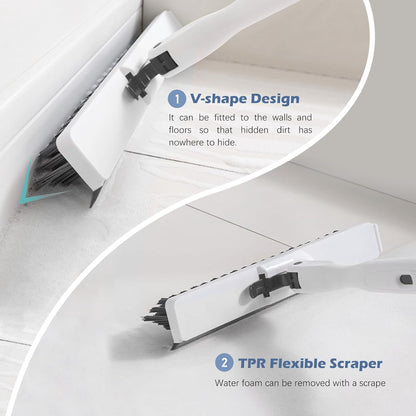 SetSail Tile Tub Scrubber Brush 3-in-1 Shower Scrubber with 52-inch Adjustable Long Handle Shower Cleaner Brush and 3 Detachable Replacement Brush Heads for Cleaning Bathroom Kitchen Walls Tub Tile