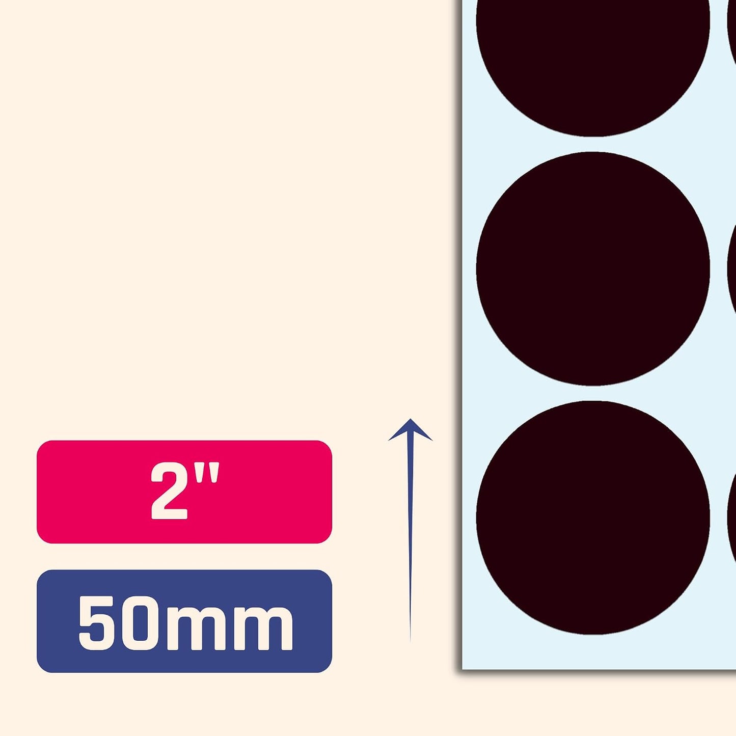 2" Round Large Colored Moving Stickers Labels - 10 Colors, Pack of 240