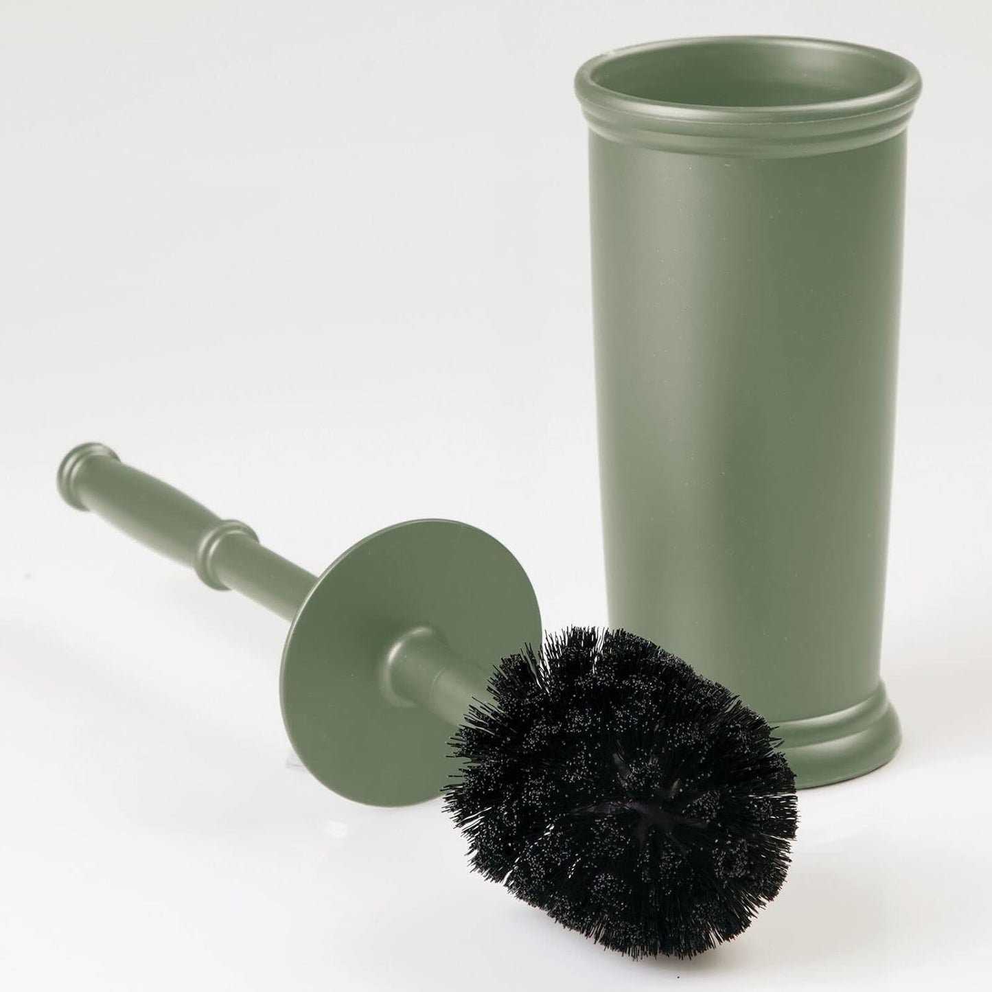mDesign Metal Freestanding Slim Toilet Bowl Brush and Holder