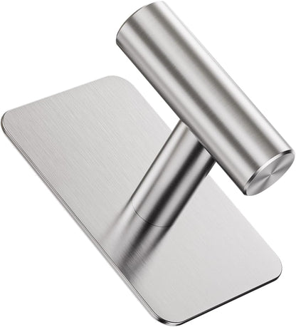 Heavy Duty Adhesive Hooks - 26lb Max, Sticky Wall Hooks Waterproof Stainless Steel for Hanging Towel, Coat, Robe, Towel Hooks Stick on Bathroom, Kitchen, Shower, Door (Black, 4 Pack)