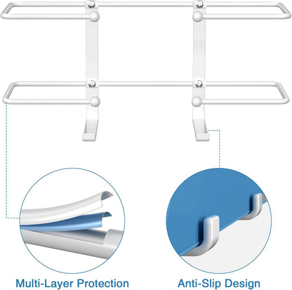 niffgaff Glove Box Dispenser Wall Mount: White Glove Holder Organizer for Disposable Glove Box & Tissue Box - Glove Organizer on Wall in Lab, Kitchen, Bathroom, Garage