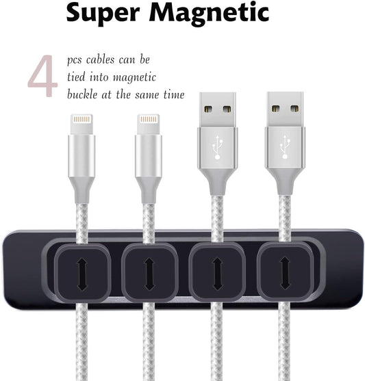 DRM Cable Clips Organizer Magnetic Cable Management Clips Cord Organizer Self Adhesive Sticky for All Wires, Desk Wall Desktop Cord Office Home USB Cable Power Wire Mouse Cable, Black