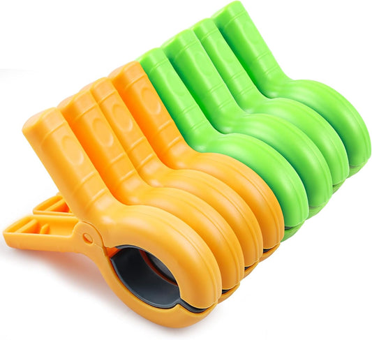 Large Beach Towel Clips for Beach Chairs, 8 Pcs Towel Holder for Beach Chair Pool Chair on Cruise, Jumbo Size Heavy Duty Clothes Pins, Beach Chair Clips to Beach Accessories Must Haves, 4 Colors