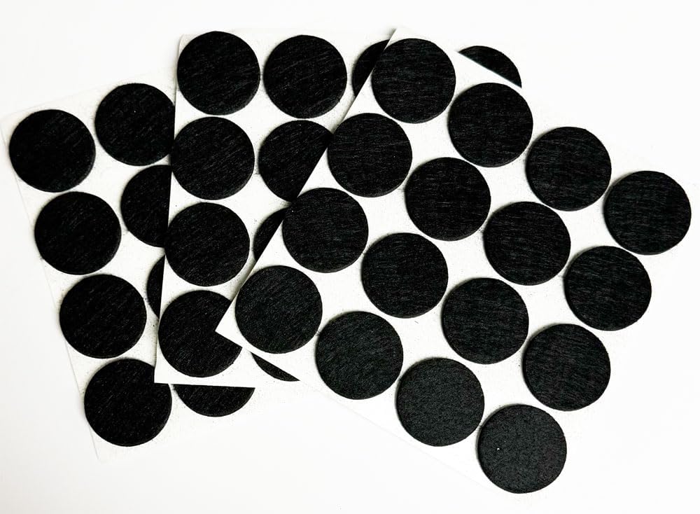 48 Pcs Self Adhesive 1" Round Felt Furniture Pads (White, 1")