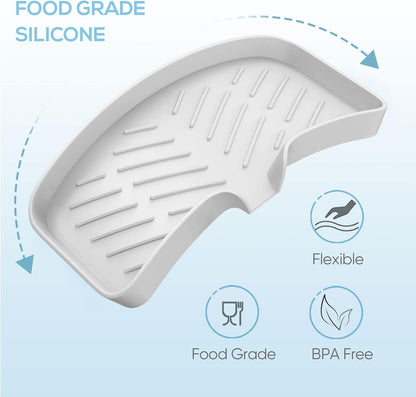 Kitchen Soap Tray,Kitchen Sink Tray Sponge Tray Kitchen Sponge Holder Self Draining Premium Silicone Soap Holder for Bathroom Counter Sink Caddy Organizer for Dish Soap Bottle,Soap Dispenser