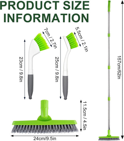 Grout Brush with Long Handle & Groove Gap Scrub Brush, Grout Cleaning Brush,V-Shape Grout Scrub Brush,Grout Cleaner Brush for Bathroom,Tile,Baseboard, Kitchen, Space Window Track, Corner