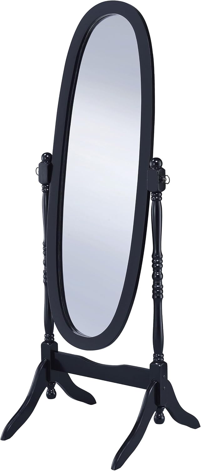 Coaster Home Furnishings - Foyet - Wood - Cheval Standing Mirror with Swivel Base, Adjustable Viewing Angles and Turned Posts - Bedroom, Entryway & Dressing Area - Merlot - 3101