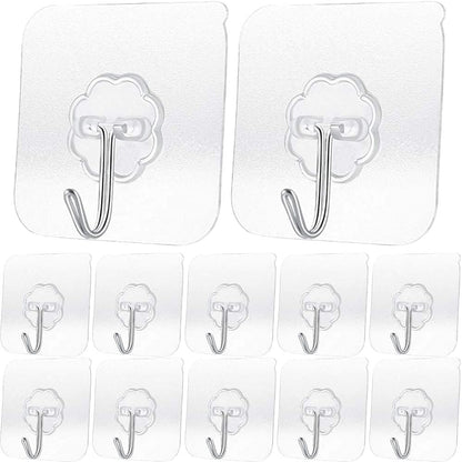 8 Pack Large Adhesive Hooks 22Ib(Max),Waterproof and Rustproof Wall Hooks for Hanging Heavy Duty,Stainless Steel Towel and Coats Hooks to use Inside Kitchen Bathroom Home and Office