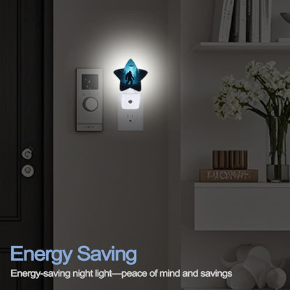 Lavender Butterfly Nightlight,Summer Flowers Star Night Lights Plug into Wall Decorations for Bedroom Bathroom,Dusk to Dawn Sensor Kitchen Hallway Stairs Energy Efficient Desk Lamp