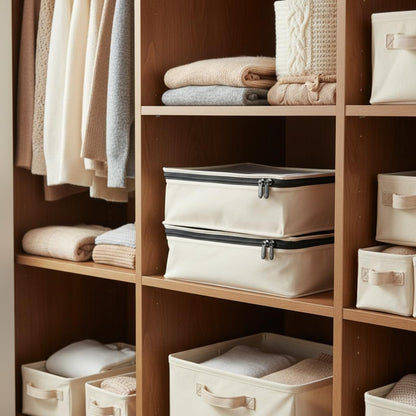 Household Essentials Cedarline 6‑Shelf Hanging Closet Organizer in Heavy‑Duty Cotton Canvas, Cream