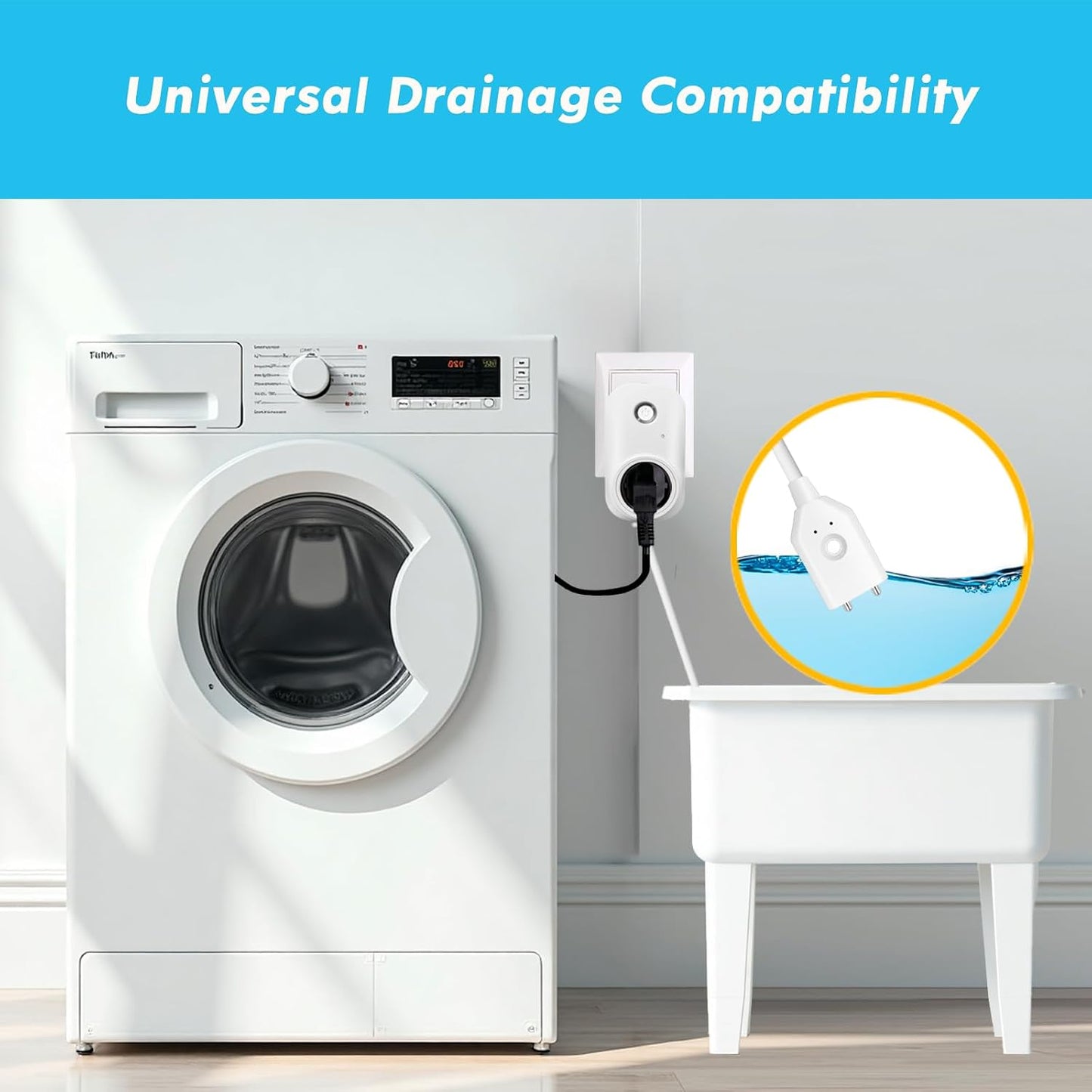 Smart Overflow Detection Sensor | Water Overflow Alarm with Real-Time Alerts for Home, Office & Basement Protection